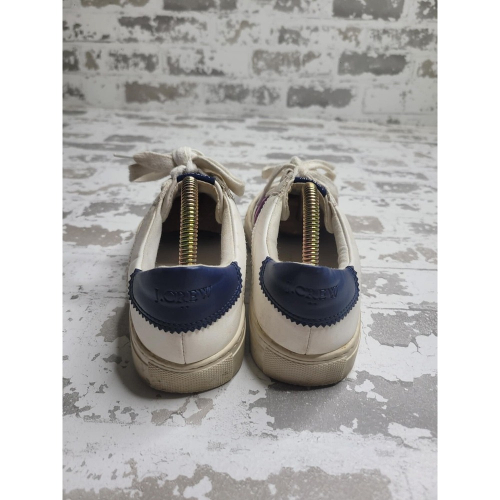 J Crew Women's The Road‎ Trip White with Purple Stripe Sneakers Size 7 - Picture 5 of 8